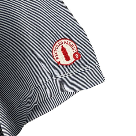 Oobe Team Style Polo Shirt Men M  Gray Repreve Striped Eco-Friendly - Picture 3 of 8